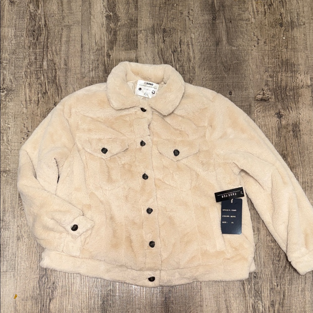 Ci Sono Cream Teddy Jacket